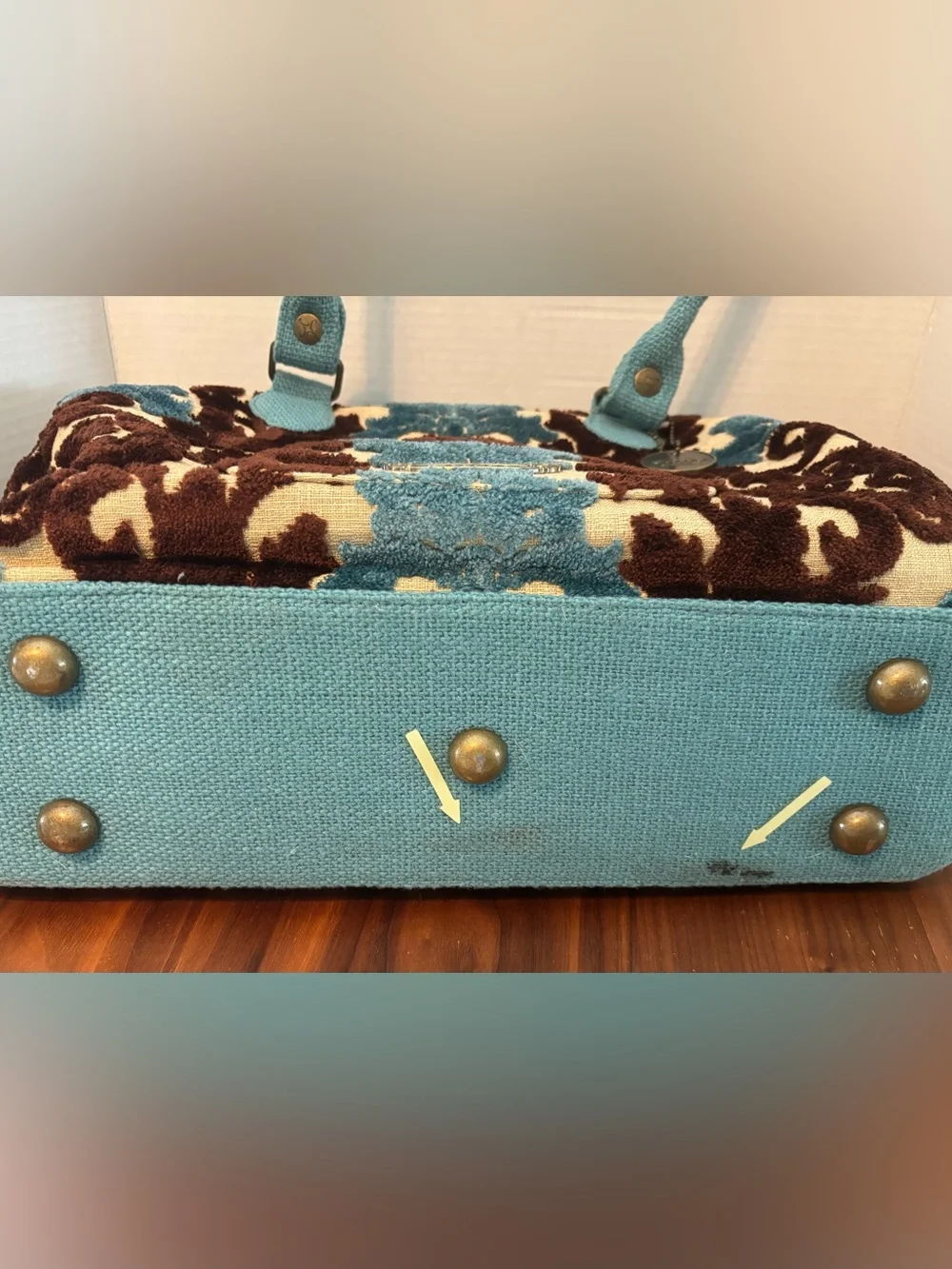 CAKE Diaper Bag- Teal, Brown & Cream